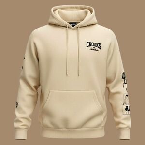 🚹 S US — Crooks & Castles X Death Row Hoodie 3XC01121 (SAND)